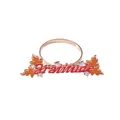 Rose gold gratitude napkin ring with autumn maple leaves and sparkling crystals - Gratitude Style (Z1082-6)
