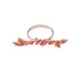 Rose gold Gather napkin ring with autumn maple leaf and white rhinestones decoration - Gather Style (Z1082-7)