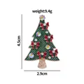 Christmas tree brooch pin in green enamel with red bow and colorful rhinestones - Bow Christmas Tree (C2126)