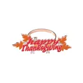 Golden Happy Thanksgiving napkin ring with orange maple leaf and rhinestone accents - Happy Thanksgiving Style (Z1082-9)