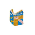 Pin de esmalte de libro abierto con motivos de cómic y bordes metálicos dorados - C1178-5