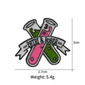 Enamel pin with chemistry test tubes and ribbon design made of high quality zinc alloy - Chemical Test Tubes Style (C2163)