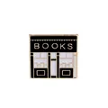 Vintage style square enamel bookstore lapel pin with black white and gold metal finish - Retro Storefront Bookstore Style (C1178-4) / C1178-4