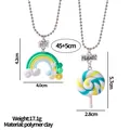 Freundschaftskette mit Regenbogen und Lutscher aus Polymer-Ton mit Kugelkette - Regenbogen Und Lutscher Stil (A2886-1)