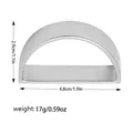 Servilletero de metal plateado semicircular, dimensiones 4,8 cm de ancho y 2,9 cm de alto - Plata Mate Extra Grande (Z1330)