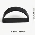 Servilletero de aleación negro mate en forma de D con medidas 4,8cm de largo y 3cm de alto - Negro Mate (Z1343)