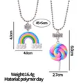 BFF Halsketten-Set mit Regenbogenwolke und Lutscher sowie Best Friends Metallanhängern - Regenbogen Und Lutscher Stil (A2886-3)