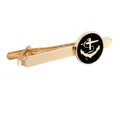 Goldene Anker Krawattenklammer mit schwarzem nautischem Emblem für Herrenanzüge - Krawattenklammer / Gold Anker Krawattenklammer (T1129)
