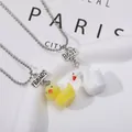 Best Friends Halskette für Kinder mit 3D Enten und Schwan Anhänger aus Harz - Enten- Und Schwanenstil (A2893-4)
