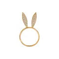 Servilletero de orejas de conejo doradas con cristales para mesa de Pascua elegante - Estilo con Diamantes de Imitación (Z1195) / Dorado