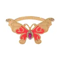 Servilletero de mariposa dorada con esmalte rosa y pedrería brillante para decoración - Mariposa de Strass Rosa (Z1215-PI)