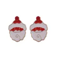 Christmas Santa Claus stud earrings with red enamel and sparkling rhinestone accent - Santa Claus Style (F1333-6)