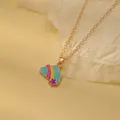 Kids cute cloud and rainbow star charm necklace with gold plated alloy cross chain - Cloud Rainbow Star (A2889-5)