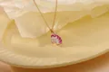Kids gold chain necklace featuring a pink and white unicorn pendant for girls - Pink White Unicorn Head (A2889-11)