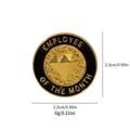 Employee of the Month badge, round black and gold pin with pyramid, 2.3cm diameter - Employee Of The Month Style (C2222)