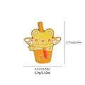 Cartoon yellow bear milk tea cup enamel pin badge, size 2.7cm x 2.4cm and weight 2.9g - Yellow Bear Style (C2246)