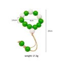 Portatovagliolo in perle di legno verdi e bianche con corda di iuta e peso di 17,3 g - Verde Bianco Tinta Unita (Z1231)