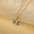 Golden necklace with rainbow glitter cloud pendant, colorful creative jewelry for children - Gradient Glitter Cloud (A2889-27)