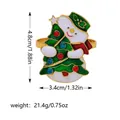 Kerst sneeuwpop en boom servetring in gekleurd emaille met fonkelende steentjes - Sneeuwpop Kerstboom Stijl (Z1283)