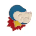 Spilla smaltata con design di personaggio anime vintage in blu, rosso e giallo - Stile Personaggio Anime Retro (C1957-6)