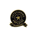 Outstanding Employee medal in black and gold with star and February ribbon detail - February