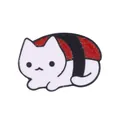 Spilla in smalto a forma di gatto sushi con dettagli sashimi rossi e glitter - Stile Gatto Sushi (C1957-3)