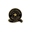 Black and gold Outstanding Employee enamel pin for June with a 3D star center - June