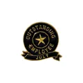 Outstanding Employee July pin with gold star and black enamel finish on metal - July