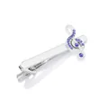 Silver musical note tie clip with dark blue crystals for men's business shirts - Tie Clip (T1013)