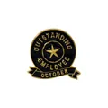 October Outstanding Employee enamel pin in gold and black finish with star detail - October