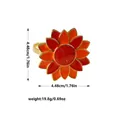 Enameled sunflower napkin ring in orange and red finish with size and weight specs - Sunflower Style (Z1297)