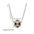 Collier avec pendentif ballon de football, chaîne de 25,2 cm et pendentif sport de 1,6 cm - Style de Football (A2949)
