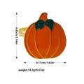 Golden pumpkin napkin ring with orange enamel, measuring 1.74 inches by 1.63 inches - Pumpkin Style (Z1298)