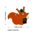 Orange enamel squirrel napkin ring with squirrel design and dimensions 3.86cm by 4.52cm - Squirrel Style (Z1299)