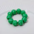Set of ten green tennis ball shaped silicone beads for DIY jewelry and table decor - Tennis (Z1292)
