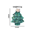 Christmas tree alloy brooch with green enamel and multicolor dots, 2.6cm by 2.1cm size - Christmas Tree Style (C2115-4)