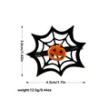 Halloween napkin ring with black spider web design and orange pumpkin face detail - Spider Web Pumpkin Style (Z1285)