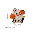 Halloween Boo napkin ring with ghost and pumpkin charms in black, orange and white enamel - Ghost Pumpkin Boo Style (Z1303)