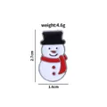 Christmas snowman brooch with black hat and red scarf, weight 4.6g, size 2.7x1.6cm - Top Hat Snowman Style (C2115-9)
