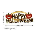 Golden Halloween napkin ring with Happy Halloween text and smiling orange pumpkins - Happy Halloween Pumpkin Style (Z1304)