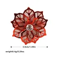 Servilletero de flor roja en malla con cristal central y un diámetro de 3,8cm - Rojo