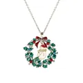 Collana ghirlanda di Natale con pupazzo di neve in smalto e cristalli colorati - Stile Pupazzo di Neve (A3043-2)