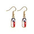 Independence Day themed red white and blue flip-flop dangle earrings with gold hooks - Flag Flip-flop Style (F1468)