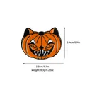 Spilla smaltata zucca gatto nero di Halloween con dimensioni 3,0 cm larghezza e 2,4 cm altezza - Gatto Nero Zucca (C2327-1)