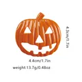 Vibrant orange pumpkin Jack-o'-lantern brooch with measurements 4.3cm by 4.4cm - Orange Pumpkin Style / Orange