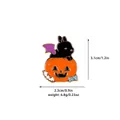 Spilla smaltata con coniglio pipistrello di Halloween e zucca con misure dettagliate - Coniglio Pipistrello Zucca (C2327-3)