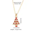Collana con albero di Natale dorato con strass rossi e smalto su catena da 46,4 cm - Albero di Natale Strass Rosso (A3013)