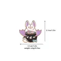 Halloween enamel pin featuring a white bat in a black cauldron with moon and star patterns - Bat Candy Cauldron (C2327-5)