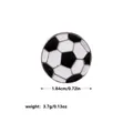 Pin de solapa de fútbol esmaltado en blanco y negro, diámetro de 1,84 cm estilo deportivo - C2299