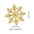 Golden snowflake brooch with pearls and rhinestones, sized 4.9cm and weighing 14.9g - Gold Hollow Geometric Snowflake (C2319)